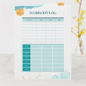 Workout Log und Fitness Tracker Karte (Gelbe Blume)