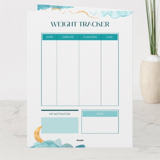 Workout Log und Fitness Tracker Karte (Rückseite)