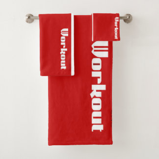 Workout-Logo-Poly-Cotton-Badehandtuch-Set Badhandtuch Set