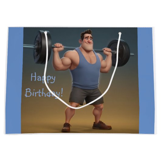 Workout Man Große Geschenktüte (Vorderseite)