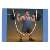 Workout Man Große Geschenktüte (Rückseite)