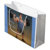 Workout Man Große Geschenktüte (Vorderseite Schrägansicht)