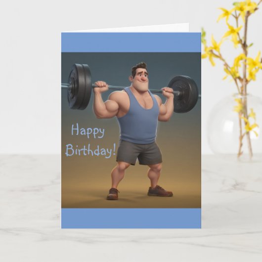 Workout Man Karte (Gelbe Blume)