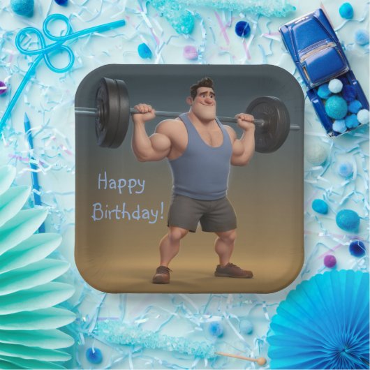 Workout Man Pappteller (Party)