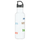 Workout mit dieser Fitness themed Edelstahlflasche (Rückseite)