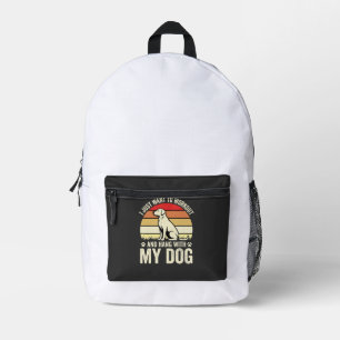 Workout mit meinem Hund Retro-Sonnenuntergang Bedruckter Rucksack