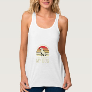 Workout mit meinem Hund Retro-Sonnenuntergang Tank Top