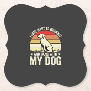 Workout mit meinem Hund Retro-Sonnenuntergang Untersetzer