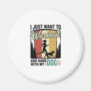 Workout Mit Meinem Hund Vintage Lauf-Shirt Design_ Magnet
