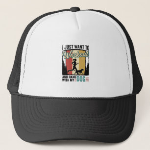 Workout Mit Meinem Hund Vintage Lauf-Shirt Design_ Truckerkappe