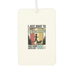 Workout Mit Meinem Hund Vintage Laufshirt Design_1 Autolufterfrischer