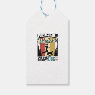 Workout Mit Meinem Hund Vintage-Laufshirt-Design_1 Geschenkanhänger