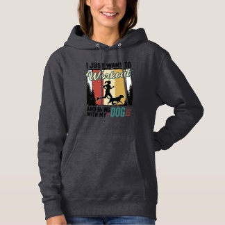 Workout Mit Meinem Hund Vintage Laufshirt Design_1 Hoodie