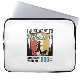 Workout Mit Meinem Hund Vintage Laufshirt Design_1 Laptopschutzhülle