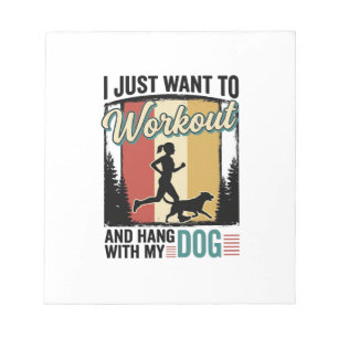 Workout Mit Meinem Hund Vintage Laufshirt Design_1 Notizblock