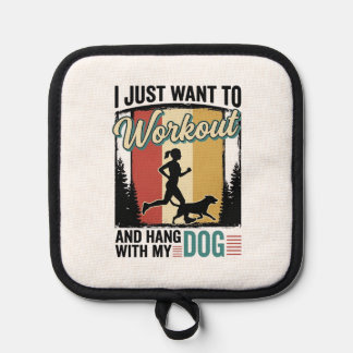 Workout Mit Meinem Hund Vintage Laufshirt Design_1 Topflappen