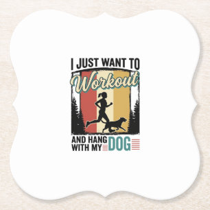 Workout Mit Meinem Hund Vintage Laufshirt Design_1 Untersetzer