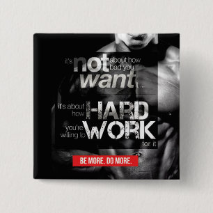 Workout Motivation - hart arbeiten Button