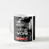 Workout Motivation - hart arbeiten Kaffeetasse (Vorderseite Links)