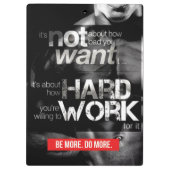 Workout Motivation - hart arbeiten Klemmbrett (Rückseite)