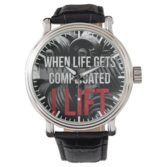 Workout-Motivation - ICH HEBE Armbanduhr (Vorderseite)