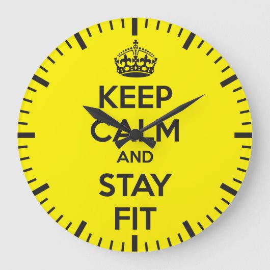 Workout Motivation - Keep Calm and Stay Fit Große Wanduhr (Vorderseite)