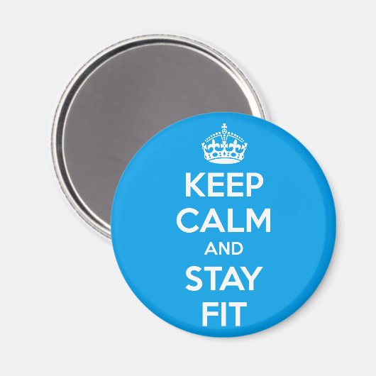Workout Motivation - Keep Calm and Stay Fit Magnet (Vorderseite/Rückseite)