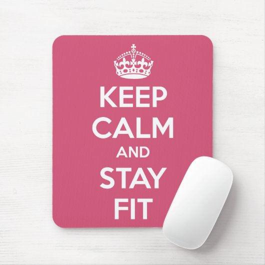 Workout Motivation - Keep Calm and Stay Fit Mousepad (Mit Mouse)