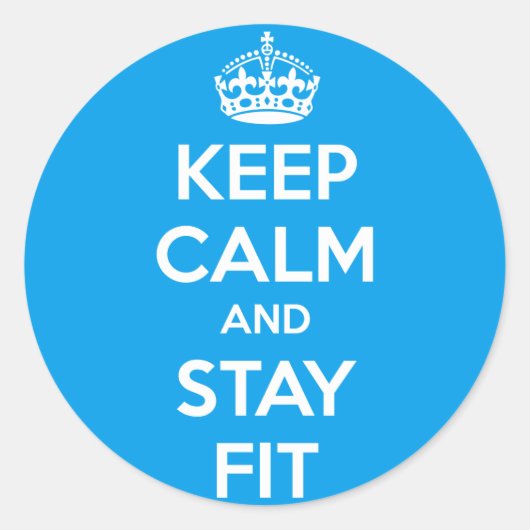 Workout Motivation - Keep Calm and Stay Fit Runder Aufkleber (Vorderseite)