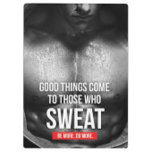 Workout Motivation - Schweiß Klemmbrett (Rückseite)