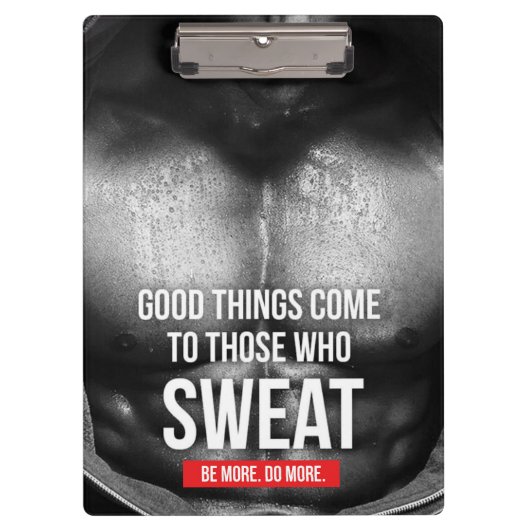 Workout Motivation - Schweiß Klemmbrett (Vorderseite)
