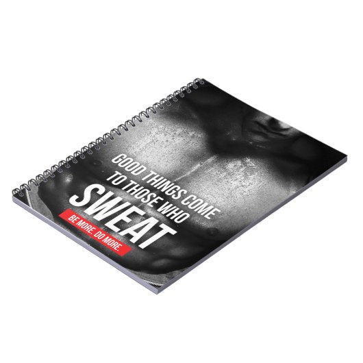 Workout Motivation - Schweiß Notizblock (Linke Seite)