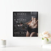 Workout-Motivation - Wandel Quadratische Wanduhr (Zuhause)