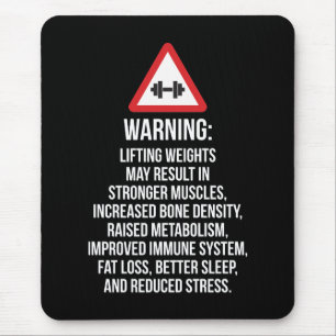 Workout Motivation - WARNUNG - Vorteile des Hubens Mousepad