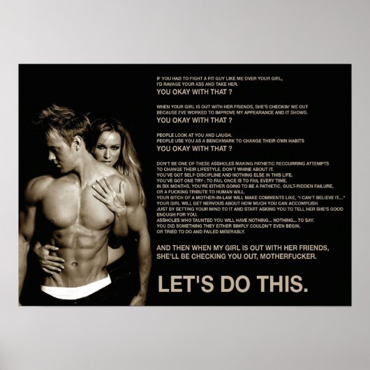 Workout Motivierend Poster (Vorne)