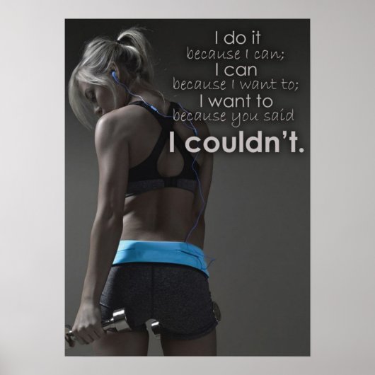 Workout Motivierend Poster (Vorne)