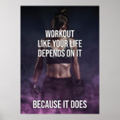 Workout Motivierend Poster (Vorne)