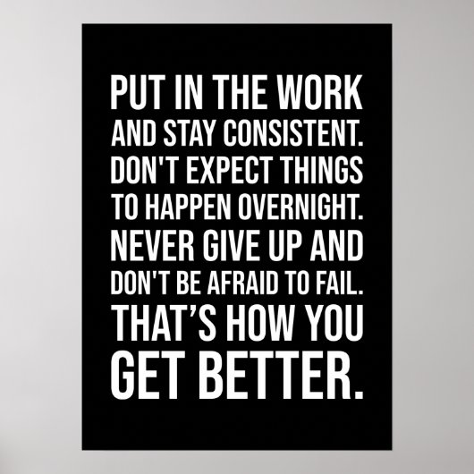 Workout Motivierend Poster (Vorne)