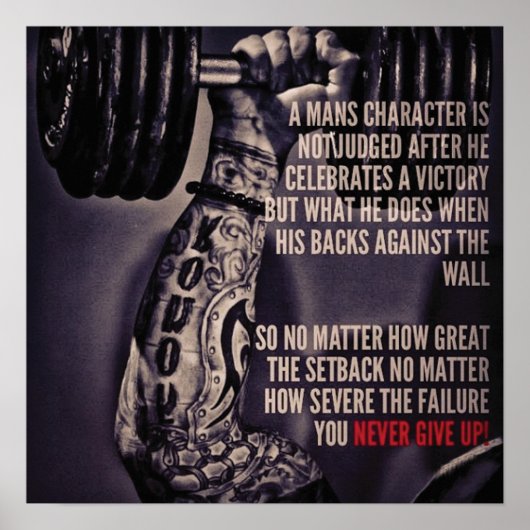 Workout Motivierend Poster (Vorne)