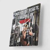 Workout Motivierend Quadratische Wanduhr (Winkel)