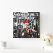 Workout Motivierend Quadratische Wanduhr (Zuhause)