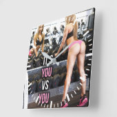 Workout Motivierend Quadratische Wanduhr (Winkel)