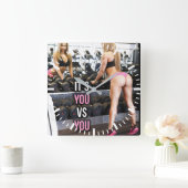 Workout Motivierend Quadratische Wanduhr (Zuhause)