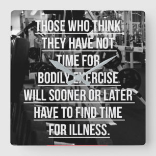 Workout Motivierend Quadratische Wanduhr