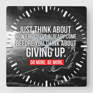 Workout Motivierend Quadratische Wanduhr