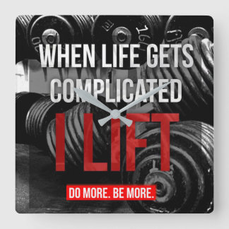 Workout Motivierend Quadratische Wanduhr