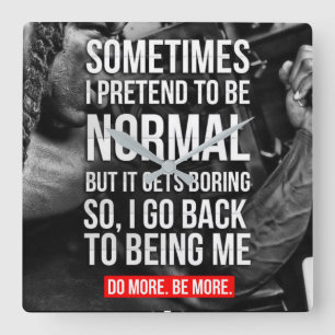 Workout Motivierend Quadratische Wanduhr