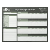 Workout-Notepad für den Body Madness Personal Trai Notizblock (Vorderseite)