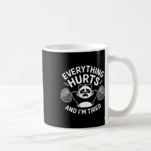 Workout Panda Alles tut weh müde Funny Gym Gif Kaffeetasse