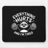 Workout Panda Alles tut weh müde Funny Gym Gif Mousepad (Vorne)